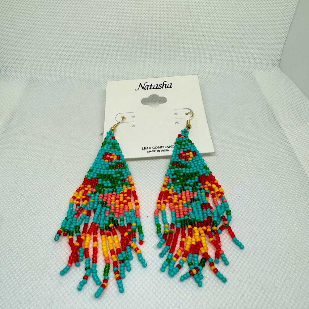 Natasha Beaded Statement Earrings - Multi-Color - image 1